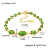 Azucarero Joyería Exquisita Europea y Americana Acero Inoxidable Piedra de Cristal Tobillera Combinación Verano Simple Lujo Ligero Versátil Accesorios para el Pie Venta al por Mayor