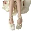 Calcetines Cortos Versátiles Estilo Japonés Inspirados en el Ballet, Zapatos de Ballet con Lazos de Encaje, Calcetines Tobilleros para Mujer