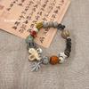 Novo estilo étnico chinês médio antigo pulseira vintage nicho retro exótico cerâmica pulseira de contas