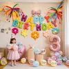 Set de decoración de escena de cumpleaños para niños y niñas, sesión de fotos del primer cumpleaños, tablero KT, accesorios fotográficos de ambiente dopamina