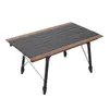 Mesa para Rollo de Huevo de Aleación de Aluminio, Mesa Ajustable para Rollo de Huevo a Juego con Color de Madera de Haya, Mesa de Camping, Mesa y Sillas Plegables para Picnic al Aire Libre