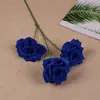 Flor Artificial Três Cabeças Rosa Diamante Flor Artificial Decoração de Casa Mesa de Jantar Mesa de Café Ornamentos Flor Artificial Cenário de Casamento Layout