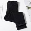 Calças pretas primavera 2024, calças jeans femininas, cintura alta, slim, stretch, uso externo, calças retas femininas