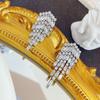 Aretes retro exquisitos estilo frío con borla de circonita, elegantes, de lujo ligero, de alta gama, personalidad, moda versátil, aretes de botón