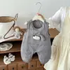 Pantalón de tirantes con babero de plumón para bebé Invierno 2026 Nuevo Súper Lindo Mono de Invierno sin Mangas para Bebé Niño Pelele para Bebé