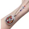 Colgante de plata de ley 925 con esmalte de loto koi para hombre y mujer, estilo étnico, estilo nacional, azul quemado, personalidad artística retro.