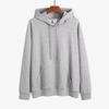 Suéter con capucha de color sólido al por mayor de fábrica para otoño e invierno para hombre, casual holgado para amantes, con relleno de terciopelo, logotipo estampado