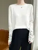 Primavera 2026 Nuevo Suéter de Punto Bordado Estilo Chino Nuevo para Mujer Cuello Redondo Ajustado Estilo Nacional Versátil Elegante Top