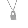Joyería Hip-Hop Europea y Americana Candado Pequeño de Cobre Candado Colgante de Personalidad ins Cobre Incrustado Circonio Collar para Hombre