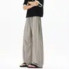 Verano 2026 Nuevos Pantalones Casuales Rayados Estilo Old Money para Hombre Moda Tendencia Holgados de Seda de Hielo Caída Tallas Grandes Marca de Moda