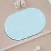 Alfombrilla de Suelo de Barro Diatomeas Ovalada de Lujo Ligero con Rayas Manchadas Alfombrilla para Pies Absorbente de Agua de Baño Antideslizante de Secado Rápido Decoración de Entrada