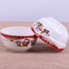 Tazón de Cumpleaños de Cerámica, Tazón Rojo de Longevidad, Tazón de Longevidad Dragón y Fénix, Tazón de Cerámica de Regalo de Agradecimiento, Tazón Rojo y Blanco de Regalo de Boda, Porcelana de Hueso