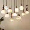 Lámpara de mesita de noche pequeña tipo candelabro de estilo medieval, Lámpara colgante larga de un solo cabezal de estilo chino nuevo retro francés para pasillo de restaurante