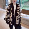 Cardigan Suéter Jaqueta Tricotado Macio e Ceroso Estilo Preguiçoso Início do Inverno 2024 Novo Tamanho Grande Estilo Ocidental Slim Manga Longa Top