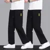 Pantalones Largos de Seda Helada para Hombre Verano 2026 Nuevo Estilo Holgados Deportivos Modernos Casuales Ropa de Trabajo Secado Rápido Delgados Pantalones de Chándal