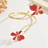 Pulseira de Flor Irregular com Gotejamento de Óleo Transfronteiriça, Moda de Alto Padrão, Braçadeira de Luxo Acessível, Joia de Mão de Nicho Ins Europeia e Americana
