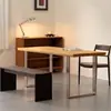 Mesa grande de una sola pieza de madera maciza, escritorio de oficina moderno minimalista, mesa de conferencias para sala de reuniones, mesa rectangular comercial para computadora