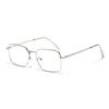 Gafas Xunge Gafas Cuadradas de Nerd Sven Gafas Decorativas Exquisitas para Mujer para Viajar Espejo Plano Espejo Plano Metálico