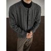 Cardigan Suéter Torcido Estilo Old Money Masculino Outono e Inverno Espessado Tricô Retrô Americano Marca Tendência Jaqueta de Tricô