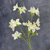 Flor de Simulación Serigrafía Orquídea Gota de Lluvia Decoración Escena de Boda Adorno para el Hogar Decoración de Orquídea de 4 Esquinas Flor Artificial Hecha a Mano Venta al por Mayor