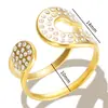 Anillo de Acero Inoxidable de Moda Color Oro 18K Electrochapado Conservante del Color Fabricante de Suministro Transfronterizo Venta Caliente en Tiktok Zirconia Incrustada para Mujer