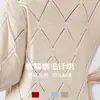 Suéter de punto para mujer de moda transfronteriza europea y americana, con cuello redondo, mangas largas, estampado de diamantes, color liso