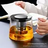 Diretamente do fabricante: infusor de chá de vidro com tampa preta, bule de chá de vidro resistente ao calor, filtro de aço inoxidável e bule de chá de vidro