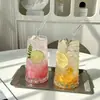Taza de Vidrio de Aspecto Elegante para Té de Frutas, Taza para Café Americano Helado, Copa de Cóctel, Vaso para Jugos, Vaso para Bebidas Frías, Vaso de Vidrio para Agua