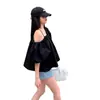 Estilo Chic Coreano 2026 Verano Nuevo Versión Coreana Manga Abullonada Uso Bidireccional Elegante Top Camisa Ropa para Mujer