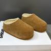 Zapatos Birkenstock de Ante de Lana de Cordero para Mujer, Nuevos de Suela Gruesa, que Aumentan la Altura, Forrados de Lana, Pantuflas Cálidas y Peludas para Mujer, Otoño e Invierno 2025