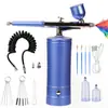 Dispositivo de Injeção de Oxigênio Hidratante de Beleza Elétrico, Aerógrafo para Esmalte, Pistola de Spray para Gradiente de Nail Art, Pistola de Spray para Confeitaria, Caneta de Spray Colorida para Miniaturas