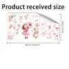 Ins calcomanía de pared estilo chica acuarela suave flores rosas calcomanía de lazo para pared de guardería papel tapiz autoadhesivo