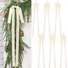 6 Piezas de Moño de Terciopelo Navideño Arte Latte Decoración de Árbol de Navidad Cinta Flocada Pancarta Fondo Arreglo de Foto
