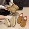 Chinelos de neve de algodão femininos 2026 inverno com forro de fleece plataforma de sola grossa meia-pantufa com forro de pelo