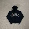 Cárdigan Retro Bordado de Alcatraz Corteiz Transfronterizo Europeo y Americano Conjunto de Sudadera con Capucha Casual Estampada de Moda