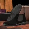 Botas para Hombre Chao Suela Ligera Forradas de Borrego Botas Chelsea de Cuero para Hombre Botas de Ante de Vaca Botas Martin Zapatos de Cuero
