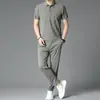 Trajes Deportivos y de Ocio para Hombre Transfronterizos 2025, Pantalones Cortos, Estilo Nuevo de Seda Helada para el Hogar en Verano, Se Puede Imprimir Logo