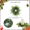 Decoración Festiva de Navidad y Año Nuevo Corona Corona Corona de Plantas Verdes de Simulación Navideña Adornos de Decoración Navideña