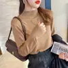 Suéter de Punto Nuevo Primavera y Otoño 2024 para Mujer, Camisa Base de Cuello Medio Estilo Chanel para Otoño e Invierno