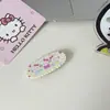 Grampo de Cabelo Oval com Renda Criativo Desenho Animado Kt Cat Doce e Fofo Menina Presilha Bico de Pato Grampo para Franja