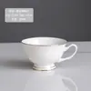 Conjunto de Xícaras de Café de Cerâmica Estilo Europeu, Pequena Xícara de Chá com Leite de Cerâmica com Borda Dourada de Luxo, Xícara de Café Estilo Americano de Hotel com Logo