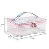 Bolsa cosmética mágica de piel PU personalizada al por mayor, láser, PVC transparente, jelly, combinación de bolsa de lavado de TPU, malla impermeable