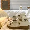 Sandálias Vazadas Mary Jane de Couro para Meninas 2026 Verão Novas Sandálias Fechadas para Crianças Sapatos Versáteis para Crianças Mais Velhas