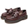 Mocasines con borlas transfronterizas de cuero genuino para mujer, zapatos bajos pequeños de cuero, zapatos casuales de punta redonda para estudiantes de moda de estilo británico para mujer