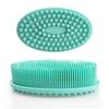 Ventas Calientes Transfronterizas Cepillo Suave para Baño de Bebé de Doble Cara Cepillo de Silicona para Entrenamiento Táctil de Bebé Champú Baño Cepillo para Frotar Masaje