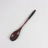 Estilo japonés palillos de madera maciza cuchara Tenedor juego cuchara de madera cuchara enrollada Tenedor vajilla vajilla para estudiantes