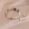 Pulsera china nueva Piedra natural Turmalina sandía Piedra rosa Jade de Xinjiang Pulsera de cristal de cuarzo Pulsera Novia Dopamina