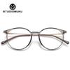 Gafas de madera cool STUDIOMUKU combinan con todo para hombre y mujer, montura de gafas transparentes degradadas para miopía, montura de gafas planas