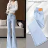 Pantalones Acampanados Negros 2025 Nuevo Primavera y Otoño Cintura Alta Adelgazantes Pequeños Micro Campana Jeans