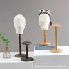 Perchero de Escritorio Perchero para Sombreros Tienda de Ropa Soporte para Sombreros de Madera Maciza Soporte Interno Soporte para Sombreros Molde para Cabeza de Ventana Set de Pelucas Estante de Exhibición